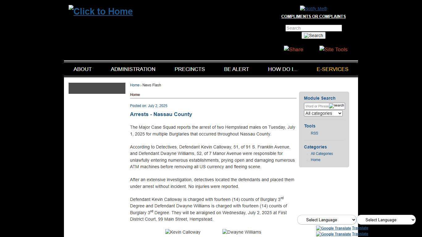 News Flash • Arrests - Nassau County